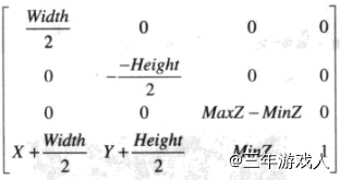Unity中将NDC坐标转换为屏幕坐标的右乘矩阵